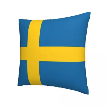 Наволочка со Шведским флагом Из ткани с принтом, Украшение чехла для подушки в стиле Кантри, Домашний квадрат 45x45 см