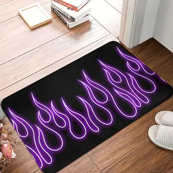 Фиолетовое неоновое пламя, нескользящий коврик, коврик для гостиной, ковер для прихожей, декор в помещении